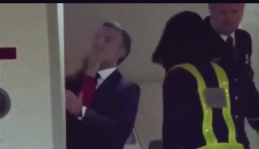 SMASH! Macron got smacked by his wife as they land in Vietnam