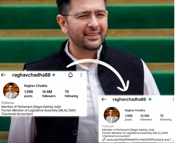 Raghav Chadha Loses 1 Million Instagram Followers After BJP Switch, Gen Z Backlash Emerges 1 Screenshot 2026 04 25 163503