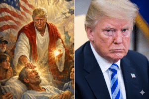 Trump posts an image of him as Jesus Christ